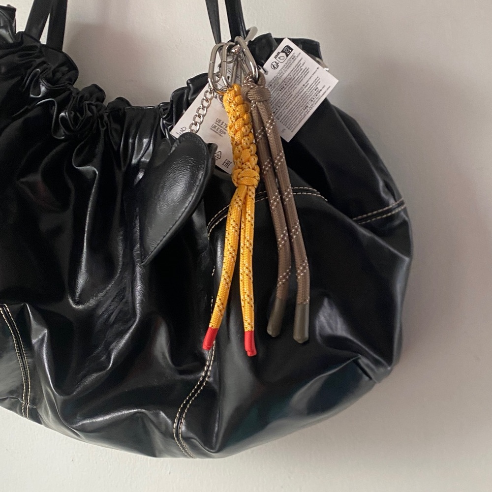 NWT Zara Gathered Tote with Charms Bag - Picture 4 of 11